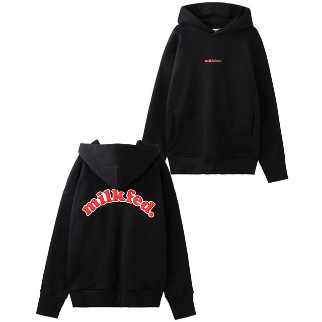 ミルクフェド MILKFED. クーパーロゴパッチ スウェットフーディー レディース パーカー 103214012008 FW21 COOPER  LOGO PATCH SWEAT HOODIE トップス