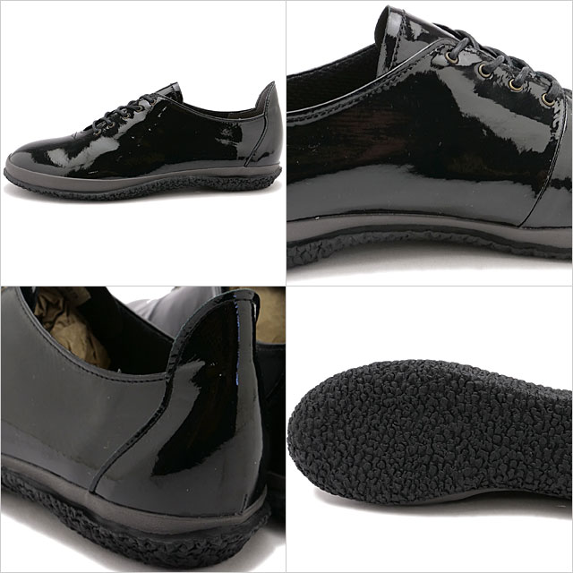 スピングル SPINGLE フラットシューズ エナメル [SP1802-05] SP-1802 レディース 日本製 カンガルーレザー Black ブラック 正規取扱店 SPINGLE（スピングル） 返品送料無料 フラットシューズ エナメル