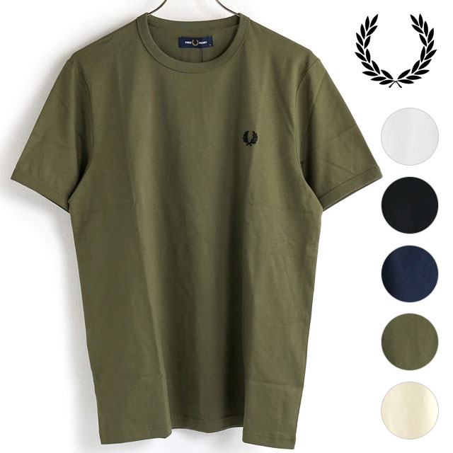 tbhy[ FRED PERRY K[TVc Y M3519-100 SS22 RINGER T-SHIRT gbvX 