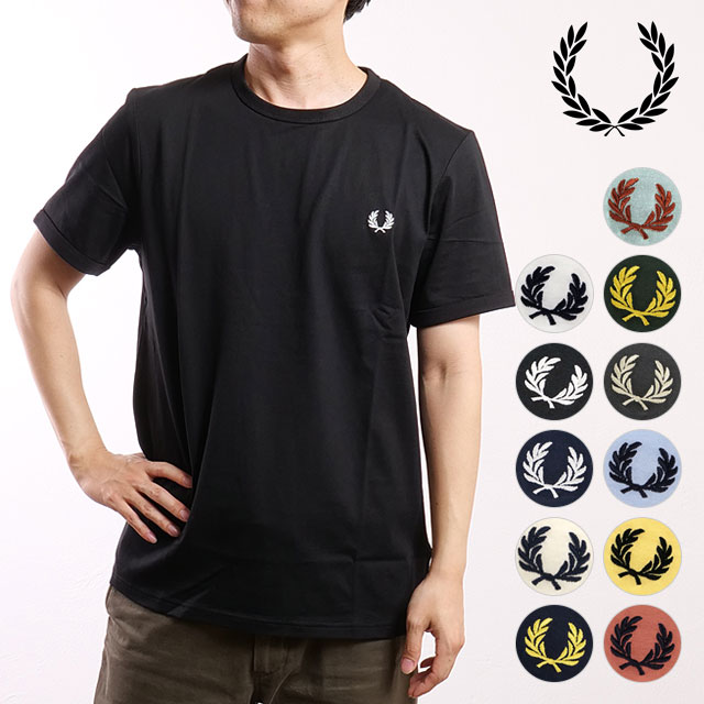 tbhy[ FRED PERRY K[TVc Y M3519-100 SS22 RINGER T-SHIRT gbvX 