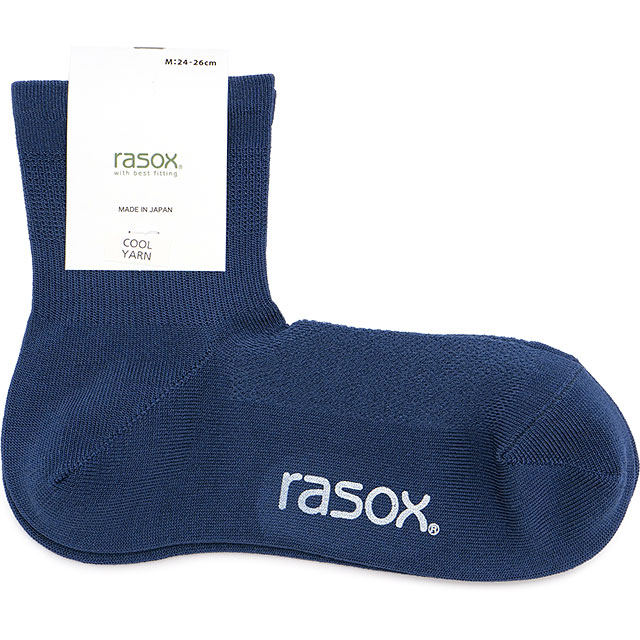 ラソックス rasox ファインクール・ミッド CA221LC01 メンズ・レディース 靴下 日本製 ロークルーソックス｜mischief｜06