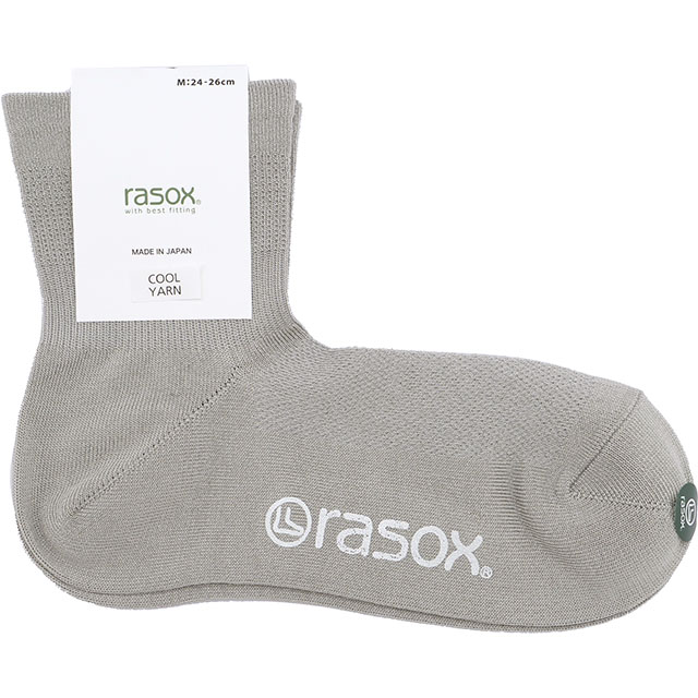 ラソックス rasox ファインクール・ミッド CA221LC01 メンズ・レディース 靴下 日本製 ロークルーソックス｜mischief｜03