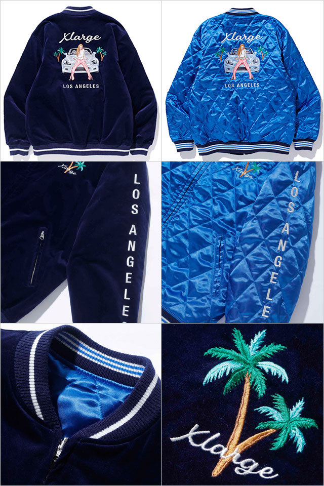 エクストララージ XLARGE リバーシブルフラッグ GAL スーベニアジャケット メンズ 101221021005 SS22 REVERSIBLE  FLAG GAL SOUVENIR JACKET スカジャン NAVY