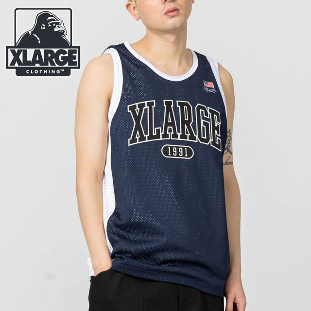 エクストララージ XLARGE メンズ バスケットボールジャージ 101222013002 SU22 XL BASKETBALL JERSEY  トップス タンクトップ NAVY 紺 ネイビー系