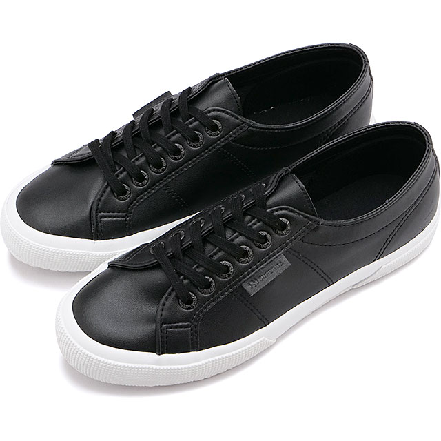 スペルガ SUPERGA レディース スニーカー 2750ウォータープルーフレザー 2A8126VW SS23 2750-WATERPROOF  LEATHER 防水 TOTAL-BLACK 黒 ブラック系