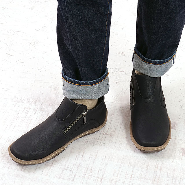 コンカラー conqueror shoes メンズ カジュアルスニーカー フォギー ウォーターテックス 22FW-FG02 FOGGY WATER-TEX 防水 スリッポン BLACK 黒 正規取扱店 | Conqueror Shoes | 07
