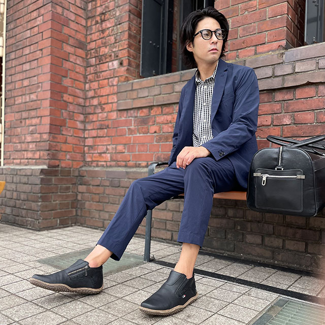 コンカラー conqueror shoes メンズ カジュアルスニーカー フォギー ウォーターテックス 22FW-FG02 FOGGY WATER-TEX 防水 スリッポン BLACK 黒 正規取扱店 | Conqueror Shoes | 09