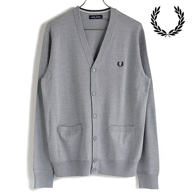 フレッドペリー FREDPERRY メンズ クラシックカーディガン K9551-420 FW22 CLASSIC CARDIGAN トップス ニットカーディガン STEEL MARL
