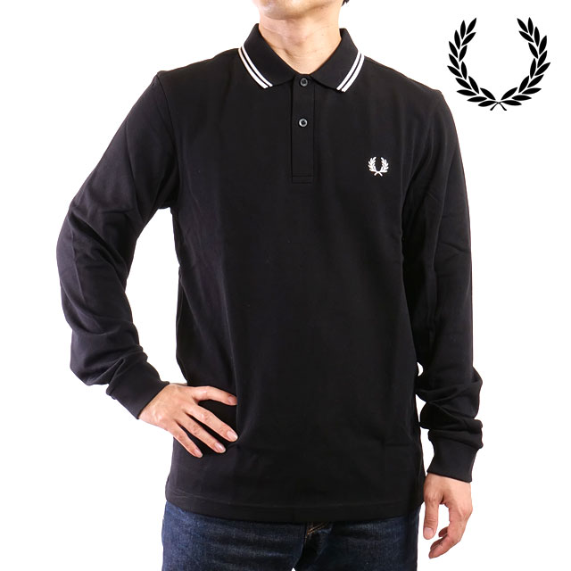 フレッドペリー FRED PERRY メンズ ロングスリーブ ツイン ティップド ポロシャツ M3636-350 LS TWIN TIPPED SHIRT トップス 長袖 鹿の子 BLACK 正規取扱店 | FRED PERRY