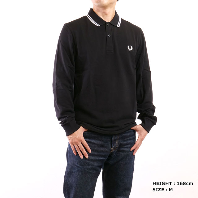 フレッドペリー FRED PERRY メンズ ロングスリーブ ツイン ティップド ポロシャツ M3636-350 LS TWIN TIPPED SHIRT トップス 長袖 鹿の子 BLACK 正規取扱店 | FRED PERRY | 05