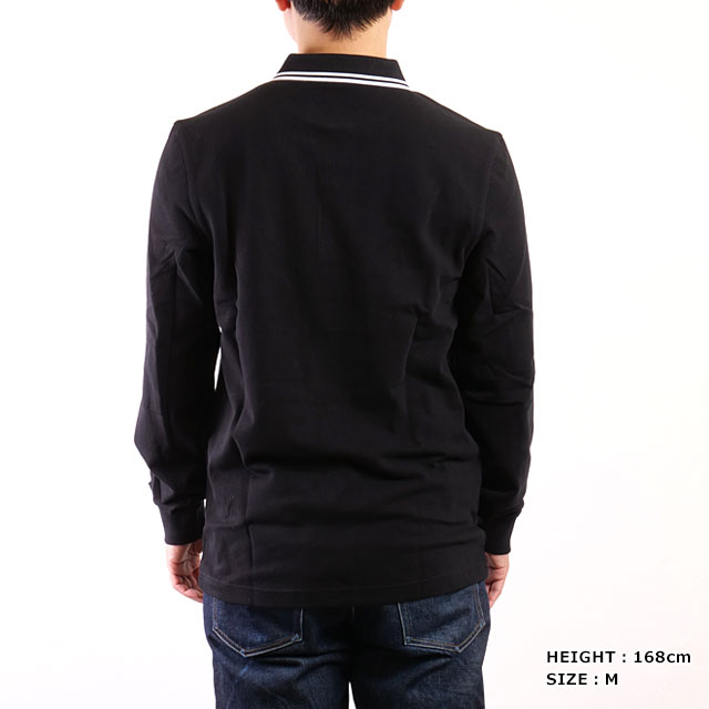 フレッドペリー FRED PERRY メンズ ロングスリーブ ツイン ティップド ポロシャツ M3636-350 LS TWIN TIPPED SHIRT トップス 長袖 鹿の子 BLACK 正規取扱店 | FRED PERRY | 06