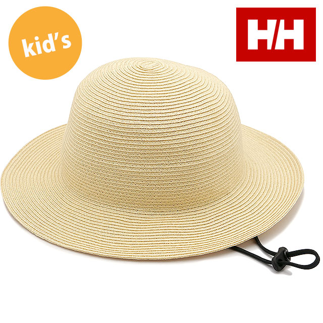 ヘリーハンセン HELLY HANSEN キッズ Kサマーロールハット HCJ92204-IV SS23 K Summer Roll Hat HH 帽子 子供用 UVカット仕様 麦わら帽子 アイボリー｜mischief
