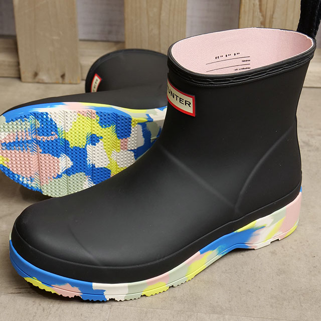 HUNTER ハンター プレイ ショート スプラッシュ ソール 24センチ ハンター HUNTER 【メンズ】プレイブーツショート（BLK） -waja