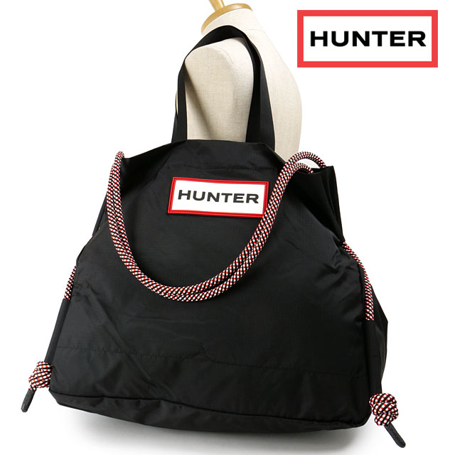 ハンター HUNTER トラベル リップストップ ビーチバッグ UBS1518NRS-RBO SS23 TRAVEL RIPSTOP BEACH BAG 鞄 ショルダーバッグ ナップサック black red box logo | HUNTER
