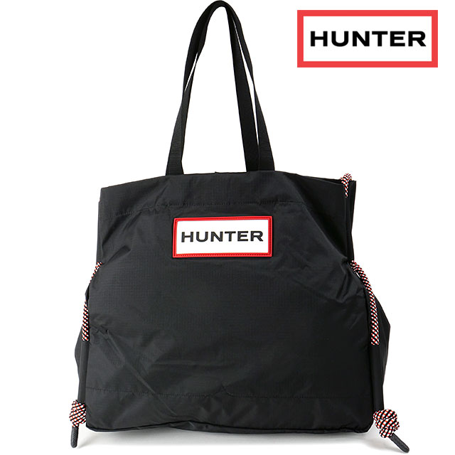 ハンター HUNTER トラベル リップストップ ビーチバッグ UBS1518NRS-RBO SS23 TRAVEL RIPSTOP BEACH BAG 鞄 ショルダーバッグ ナップサック black red box logo | HUNTER | 01