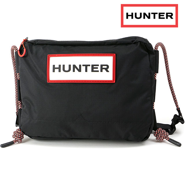 ハンター HUNTER トラベル リップストップ サコッシュ UBC1515NRS-RBO SS23 TRAVEL RIPSTOP SACOCHE 鞄 ボディバッグ ショルダーバッグ black red box logo | HUNTER | 01