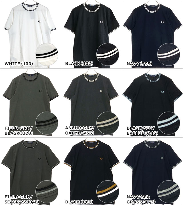 FRED PERRY（フレッドペリー） ツイン ティップド Tシャツ M1588