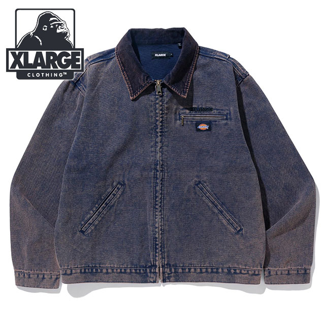 X-LARGE × DICKIES / 23SS/OVERDYE WORK JACKET/オーバーダイ ワークジャケット/M/101231021020 XLARGE（エクストラ ラージ） コラボ メンズ ディッキーズ オーバー