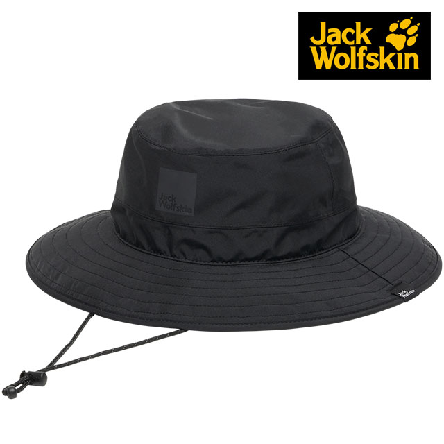 ジャックウルフスキン Jack Wolfskin UR エコ ラインハット V2 5024992-6000 SS23 JP UR ECO RAIN HAT V2 帽子 サファリハット 吸水 速乾 透湿 black | Jack Wolfskin