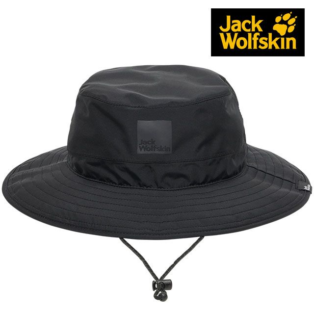 ジャックウルフスキン Jack Wolfskin UR エコ ラインハット V2 5024992-6000 SS23 JP UR ECO RAIN HAT V2 帽子 サファリハット 吸水 速乾 透湿 black | Jack Wolfskin | 01