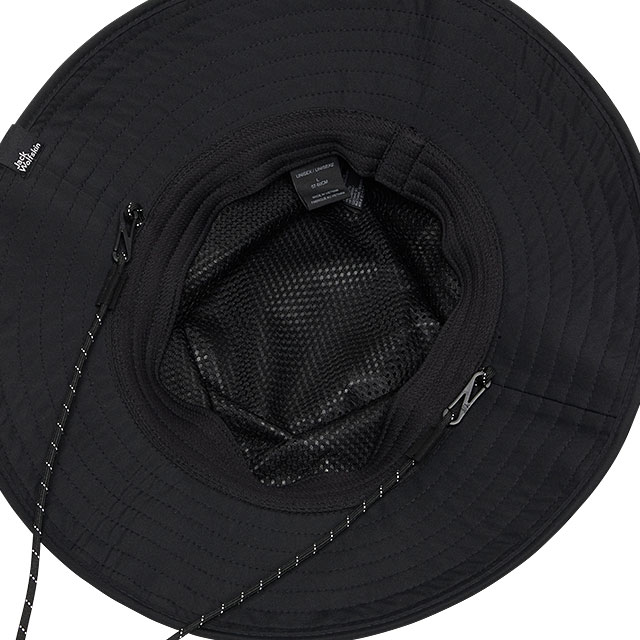 ジャックウルフスキン Jack Wolfskin UR エコ ラインハット V2 5024992-6000 SS23 JP UR ECO RAIN HAT V2 帽子 サファリハット 吸水 速乾 透湿 black | Jack Wolfskin | 03
