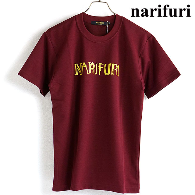 ナリフリ narifuri メンズ クイックドライTシャツ NF1150 SS23 トップス 半袖 クルーネック WINE｜mischief