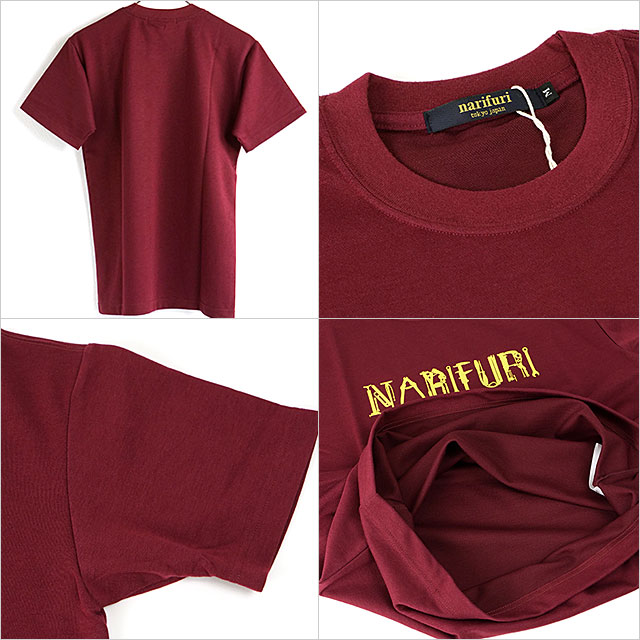 ナリフリ narifuri メンズ クイックドライTシャツ NF1150 SS23 トップス 半袖 クルーネック WINE｜mischief｜03