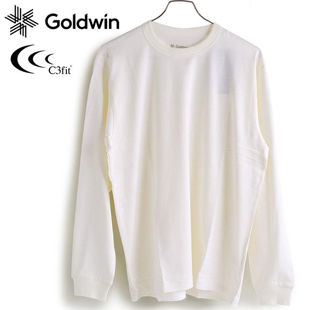 ゴールドウィン シースリーフィット Goldwin C3fit メンズ リカバリーウェア リポーズ ペーパー ロングスリーブ Tシャツ GC43110 SS23 IVORY 白 ホワイト系｜mischief