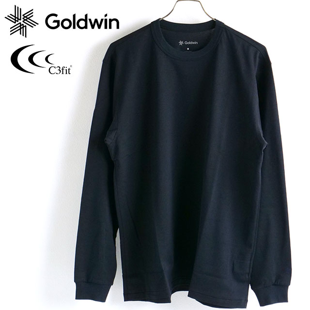 ゴールドウィン シースリーフィット Goldwin C3fit メンズ リカバリーウェア リポーズ ペーパー ロングスリーブ Tシャツ GC43110 SS23  NAVY 紺 ネイビー系｜mischief