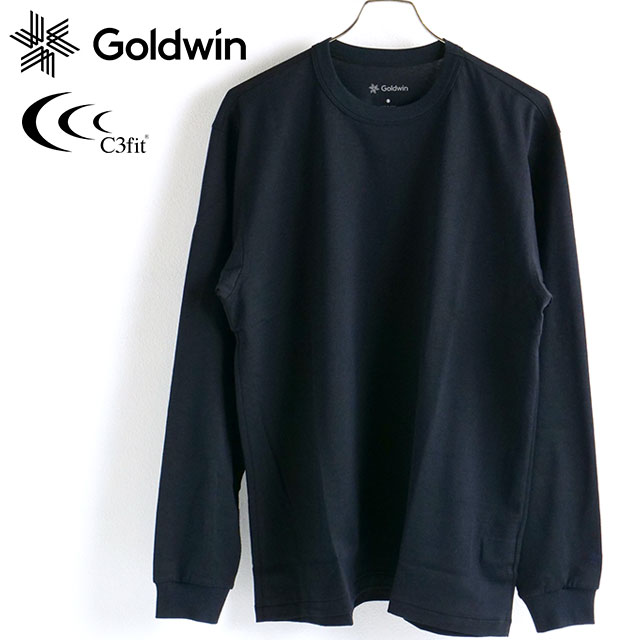 ゴールドウィン シースリーフィット Goldwin C3fit メンズ リカバリーウェア リポーズ ペーパー ロングスリーブ Tシャツ GC43110 SS23  NAVY 紺 ネイビー系