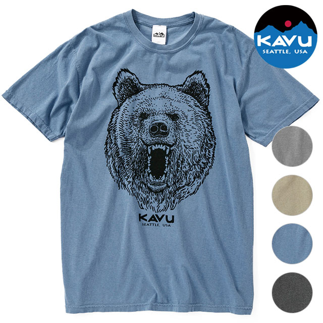 溶けベア♡Tシャツ KAVU カブー メンズ ベアーTシャツ ピグメント 19821869 SS23