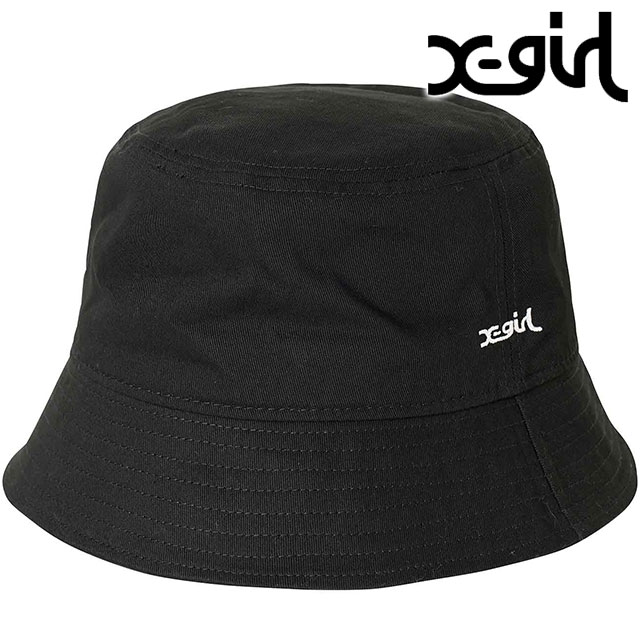エックスガール X-girl レディース ベーシック バケットハット 105232051002 SU23 BASIC BUCKET HAT XGIRL 帽子 バケハ BLACK 黒 ブラック系｜mischief