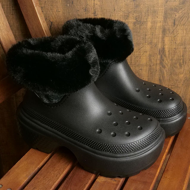 クロックス crocs レディース ストンプ ラインド ブーツ 208718-001