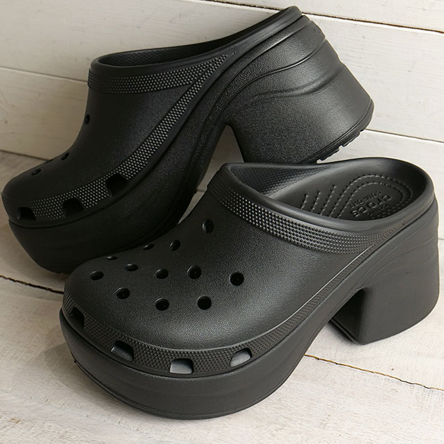 クロックス crocs レディース サンダル サイレン クロッグ 208547-001 FW23 SIREN CLOG 厚底サンダル BLACK