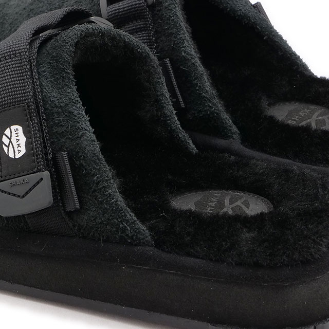 シャカ SHAKA スナッグ クロッグ ボア ヘアリースエード SK-261 FW23 SNUG CLOG BOA HAIRY SUEDE メンズ・レディース 冬サンダル Black｜mischief｜04