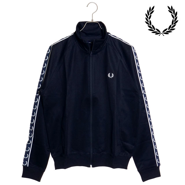 美品 00s フレッドペリー トラックジャケット ブルゾン ダークネイビー Chenille Tape Track Jacket(M Q20：NIGHT GREEN): | FRED PERRY