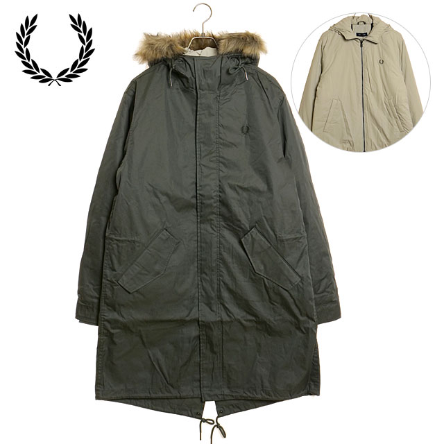 FRED PERRY レジメンタルストライプ ショートモッズパーカーコート FRED PERRY レジメンタルストライプ ショートモッズパーカーコート