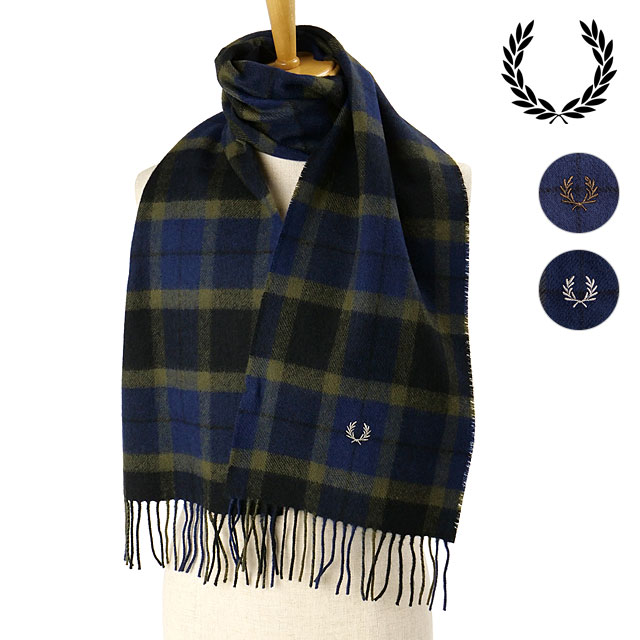 FRED PERRY（フレッドペリー） ラムスウール タータンスカーフ C6141