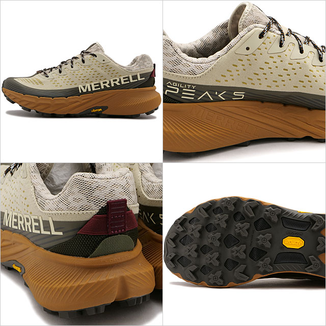 メレル MERRELL メンズ スニーカー アジリティー ピーク5 J067767 FW23 M AGILITY PEAK 5 靴 トレイルランニングシューズ OYSTER OLIVE カーキ系｜mischief｜03