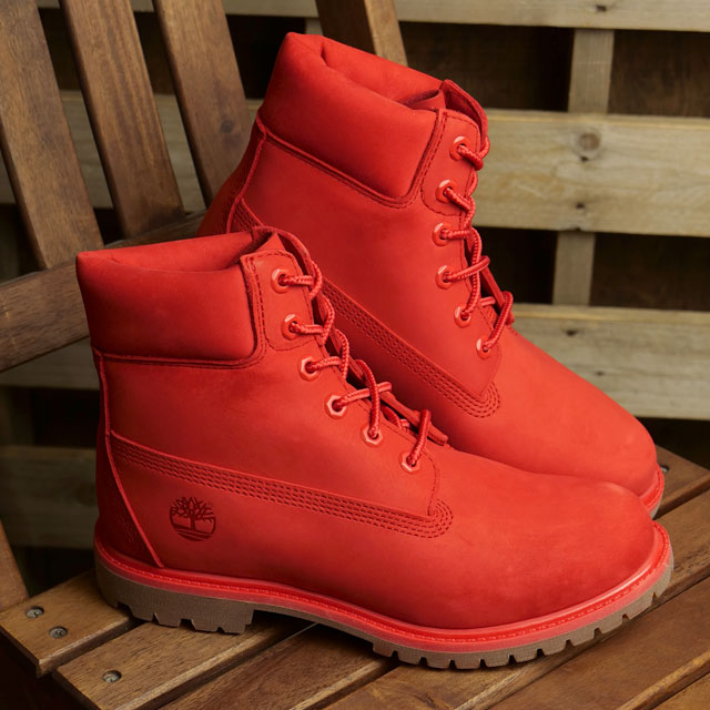 ティンバーランド Timberland レディース 6インチプレミアムブーツ ウィメンズ A2R6B FW23 防水 ウォータープルーフレザー ヌバック レッド｜mischief｜02