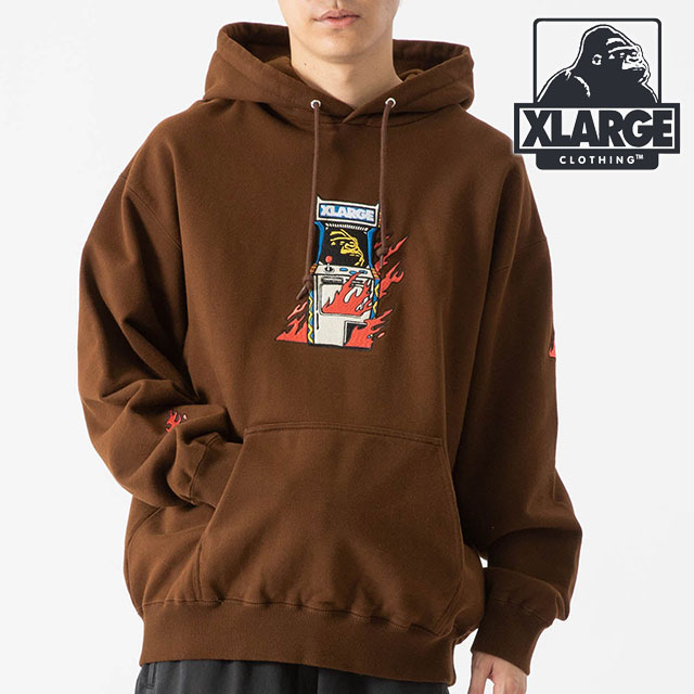 エクストララージ XLARGE メンズ アーケードゲームロゴ フーデッド