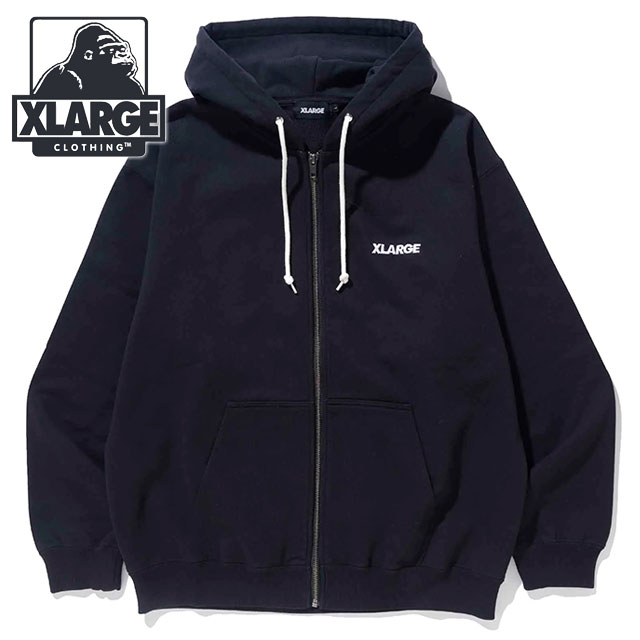 エクストララージ XLARGE メンズ スタンダードロゴ ジップフーデッド スウェットシャツ 101233012009 FW23 STANDARD LOGO ZIP HOODED SWEATSHIRT x-large BLACK