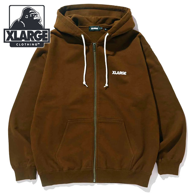 エクストララージ XLARGE メンズ スタンダードロゴ ジップフーデッド スウェットシャツ 101233012009 FW23 STANDARD LOGO ZIP HOODED SWEATSHIRT x-large BROWN