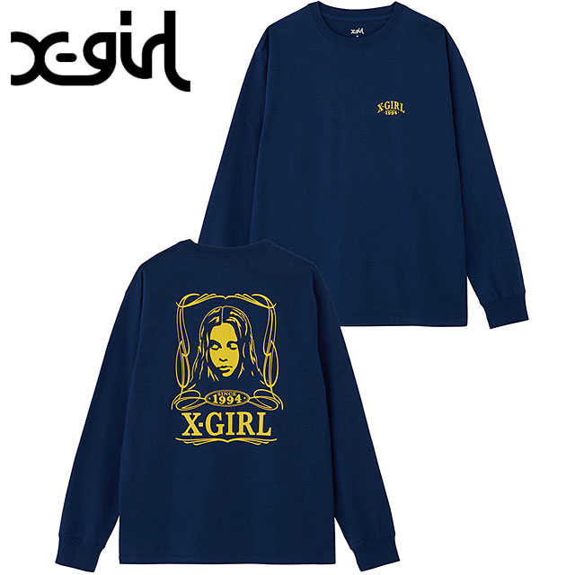 X-girl エックスガール レディース ピンストライプフェイス