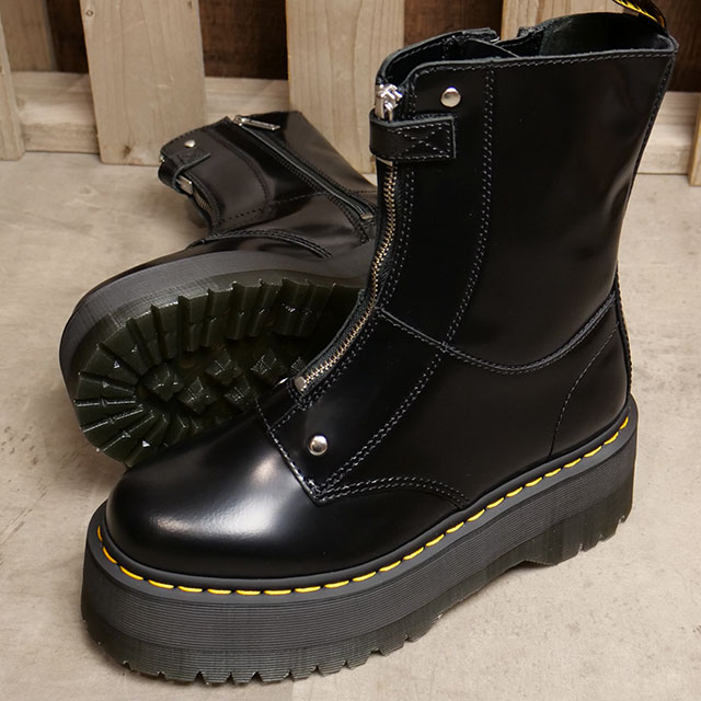 ドクターマーチン Dr.Martens レディース ジップブーツ ジェッタハイマックス 30976001 FW23 Jetta Hi Max 靴 厚底  センタージップ BLACK