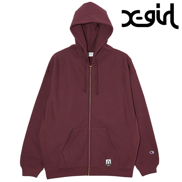 X-GIRL、チャンピオンコラボ バーガンディ パーカー S X-GIRL、チャンピオンコラボ バーガンディ パーカー S X-girl