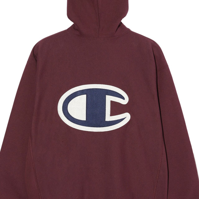 X-girl × Champion バーガンディ パーカー X-girl × Champion REVERSE WEAVE STENCIL LOGO ZIP UP HOODIE – calif