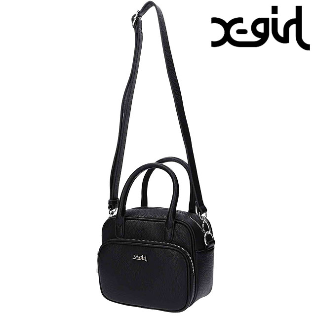 エックスガール X-girl レディース フェイクレザー ツーウェイショルダーバッグ 105234053006 HO23 FAUX LEATHER  2WAY SHOULDER BAG xgirl ハンドバッグ BLACK