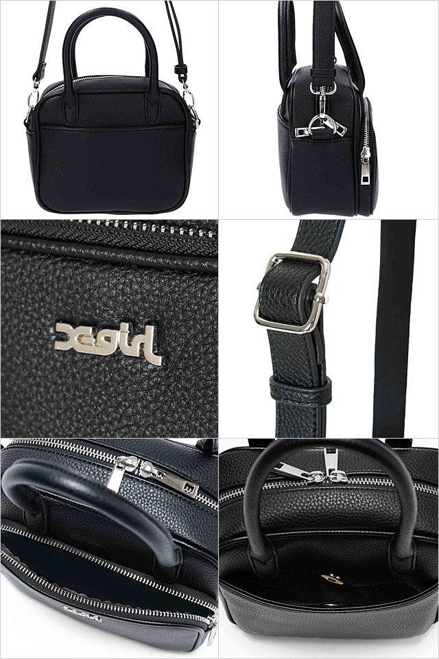 エックスガール X-girl レディース フェイクレザー ツーウェイショルダーバッグ 105234053006 HO23 FAUX LEATHER  2WAY SHOULDER BAG xgirl ハンドバッグ BLACK