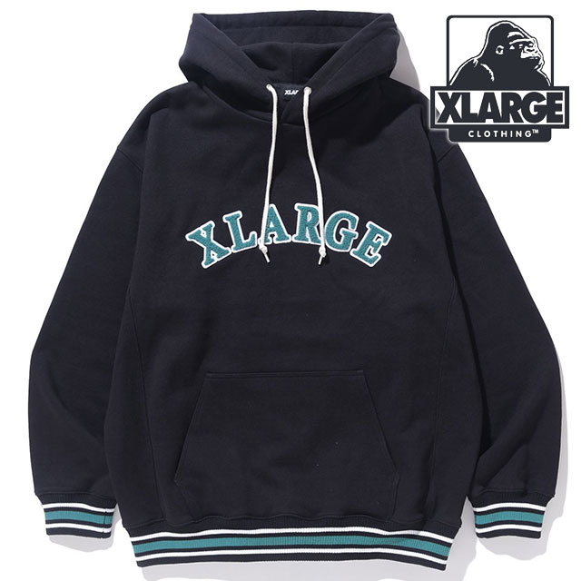 エクストララージ XLARGE メンズ ストライプドリブ フーデッド